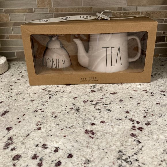 Rae Dunn Honey and Teapot Set - Picture 1 of 3